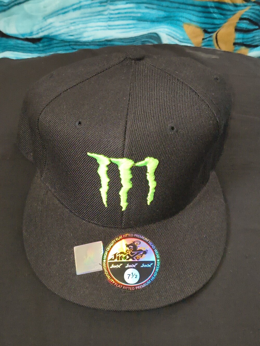 Monster Energy Black Snapback Hat with Neon Green Logo